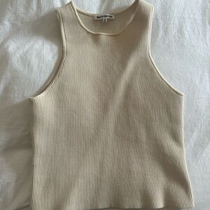Reformation Ribbed Tank Top in Cream